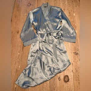 Jones New York Vintage Mint Green Satin Robe S/M